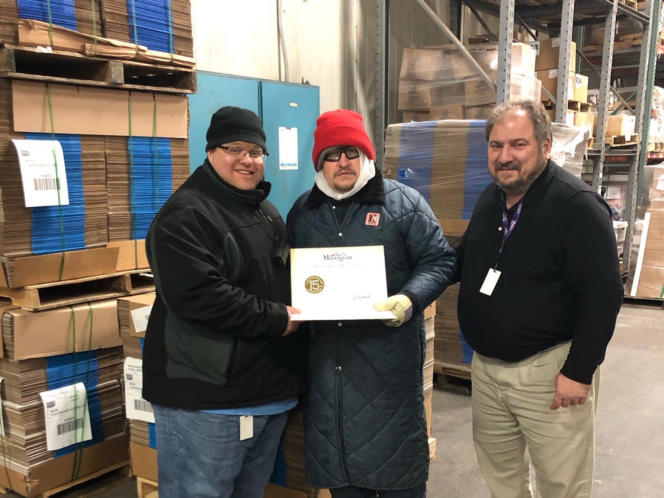 Harlan employee receives certification for 15 years of employment